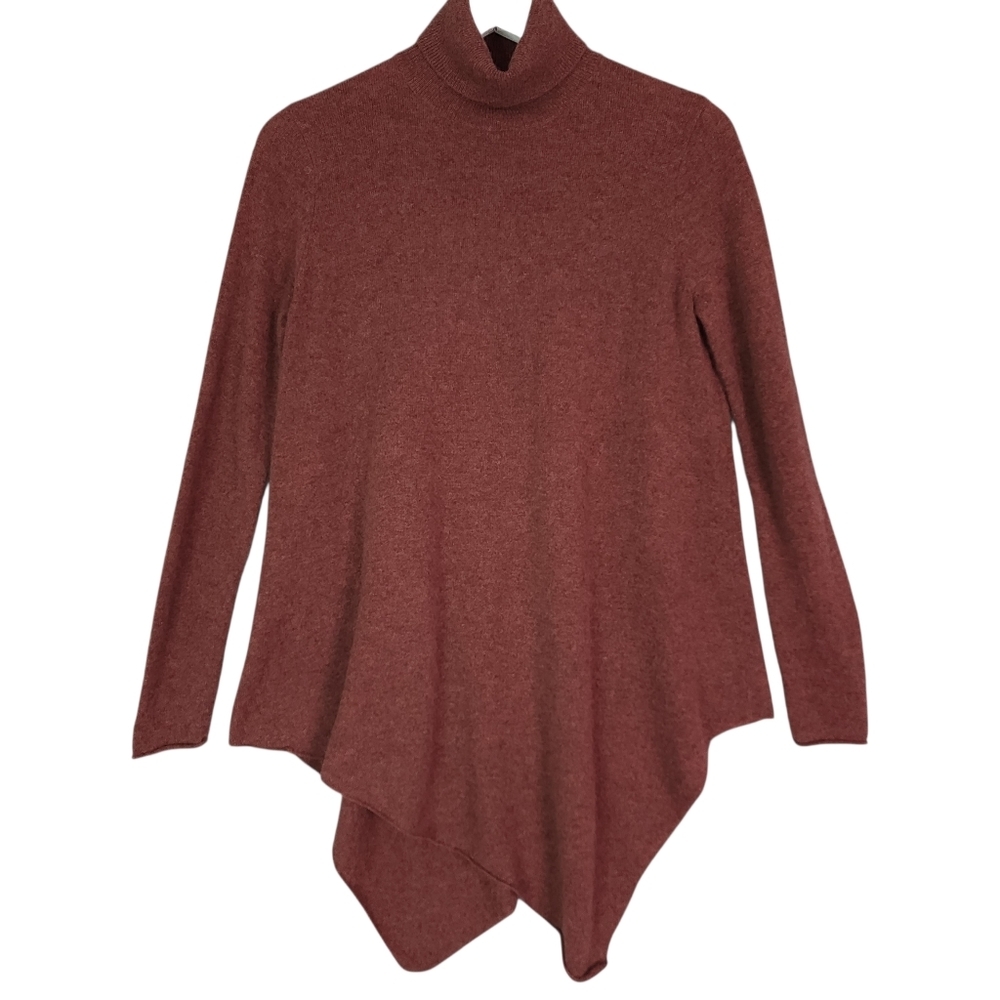 M Magaschoni Cashmere Turtleneck Asymmetrical Hem Sweater